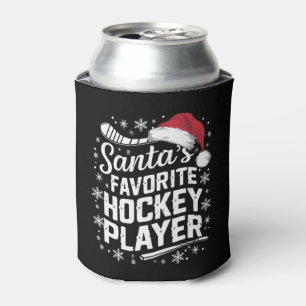 Santa's Favourite Hockey Player Pajama Christmas  Can Cooler