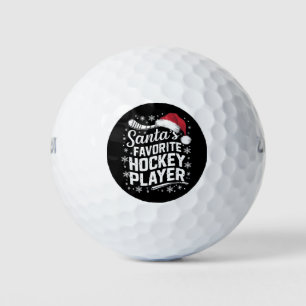 Santa's Favourite Hockey Player Pajama Christmas  Golf Balls