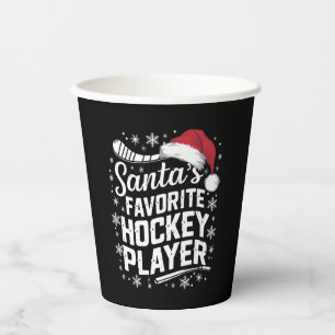 Santa's Favourite Hockey Player Pajama Christmas Paper Cups