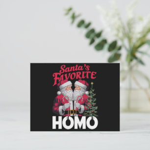 Santas Favourite Homo Gay Christmas LGBTQ Pride  Holiday Postcard