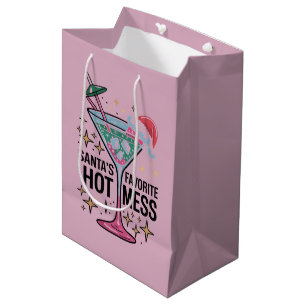Santa's Favourite Hot Mess Vintage Ugly Christmas Medium Gift Bag