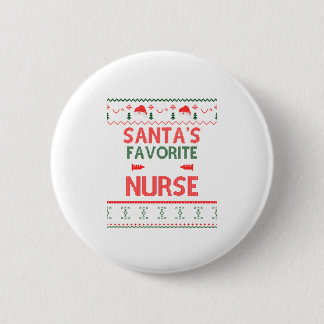 Santa's Favourite L&D Nurse Christmas La 6 Cm Round Badge
