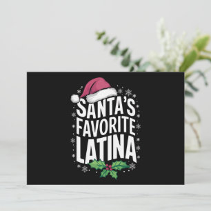 Santa's Favourite Latina Christmas Ugly Xmas Holiday Card