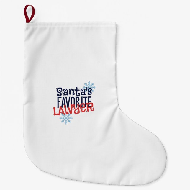 Santa's favourite lawyer large christmas stocking (Front)