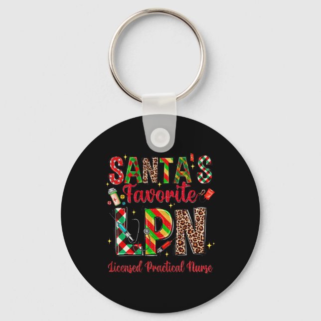 Santa's Favourite Lpn Licensed Practical Nurse Wom Key Ring (Front)