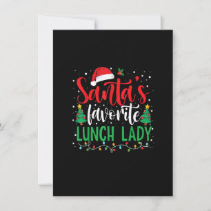 Santa's Favourite Lunch Lady Christmas Santa Hat P Invitation