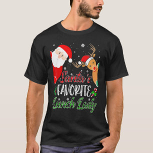 Santa's Favourite Lunch Lady Pyjamas Xmas Reindeer T-Shirt
