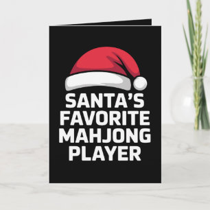 Santa's Favourite Mahjong Player Christmas Game Card