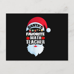 Santa's Favourite Math Teacher Cute Math Christmas Holiday Postcard