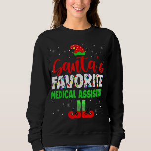 Santa's Favourite Medical Assistant Christmas Ligh Sweatshirt