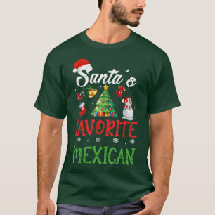 Santa's Favourite Mexican Funny Christmas Tree San T-Shirt