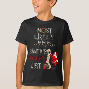 Santa's Favourite Mother Xmas Light Santa Hat Chri T-Shirt