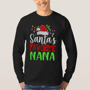 Santas Favourite Nana Christmas Santa Hat T-Shirt