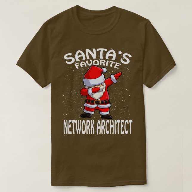 Santas Favourite Network Architect Christmas T-Shirt (Design Front)