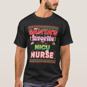 Santa's Favourite NICU Nurse Christmas Santa Hat S T-Shirt