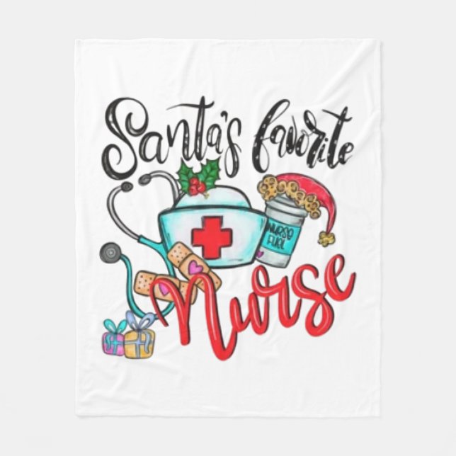 santas favourite nurse  1 fleece blanket (Front)