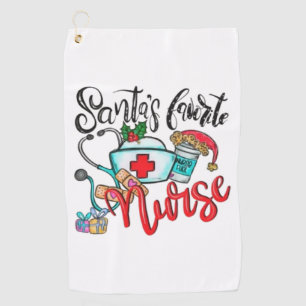 santas favourite nurse 1 golf towel