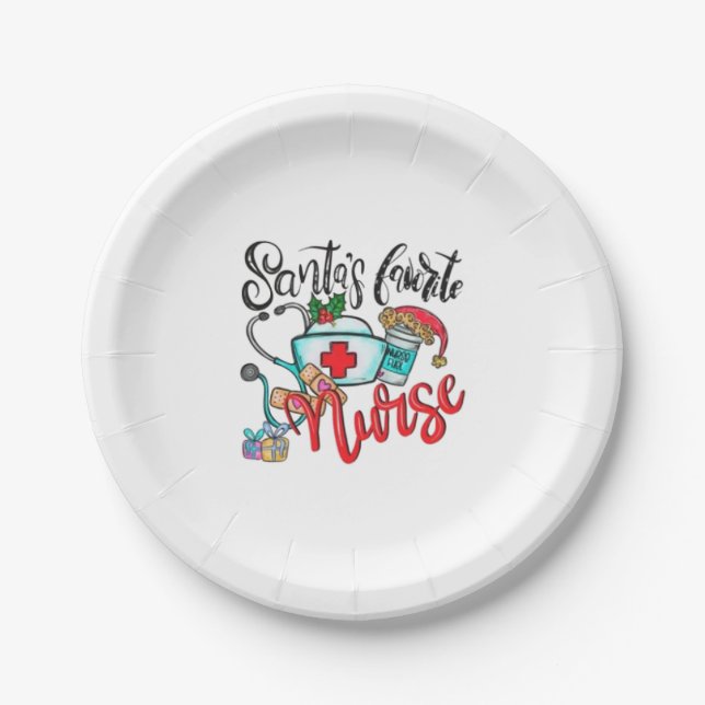 santas favourite nurse  1 paper plate (Front)