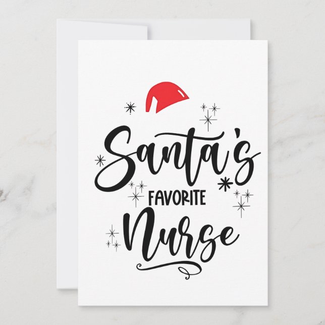 Santa's Favourite Nurse Christmas  Announcement (Front)