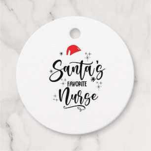 Santa's Favourite Nurse Christmas Favour Tags