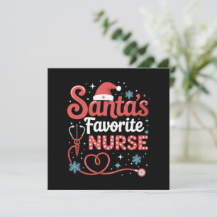 Santa's Favourite Nurse Christmas  Invitation