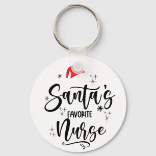 Santa's Favourite Nurse Christmas  Key Ring