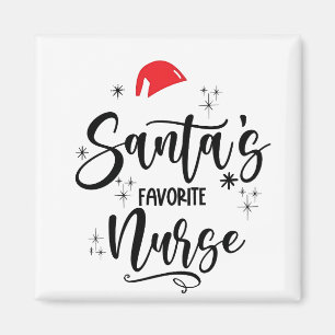 Santa's Favourite Nurse Christmas Magnet