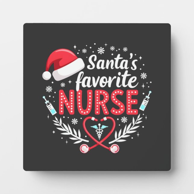 Santa's Favourite Nurse Christmas Nursing  Plaque (Front)