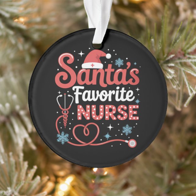 Santa's Favourite Nurse Christmas  Ornament (Tree)