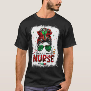 Santas Favourite Nurse Christmas Santa Hat Light M T-Shirt