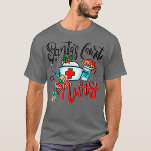 Santas Favourite Nurse Christmas Stethoscope T-Shirt