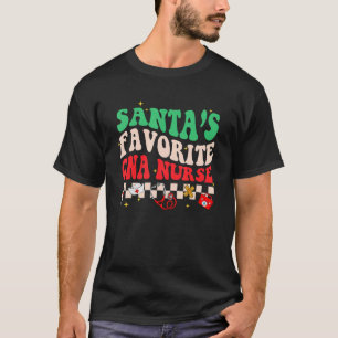 Santas Favourite Nurse  Christmas Xmas RN CNA Nurs T-Shirt