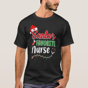 Santa's Favourite Nurse Merry Xmas Nursing Nurse S T-Shirt