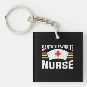 Santa's Favourite Nurse - Nurse Cap Key Ring