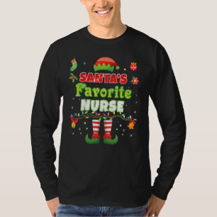 Santa's Favourite Nurse Santa Elf Ugly Sweater Chr