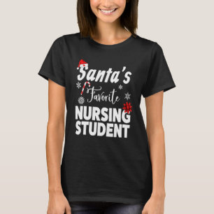 Santa's Favourite Nursing Student Christmas Gift T-Shirt