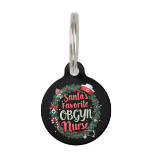 Santa's Favourite OBGYN Nurse Customisable Treat Pet Tag