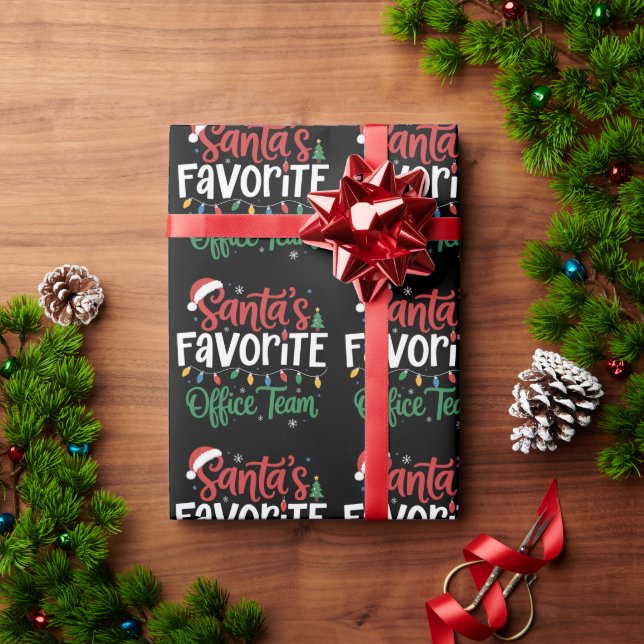 Santa's Favourite Office Team Christmas Funny Work Wrapping Paper (Holiday Gift)