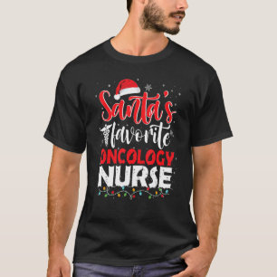 Santa's Favourite Oncology Nurse Christmas Light S T-Shirt