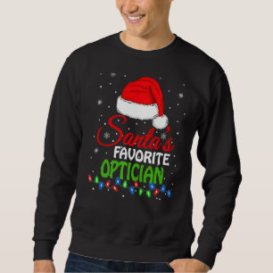 Santa's Favourite Optician Santa Hat Lights. Funny Sweatshirt