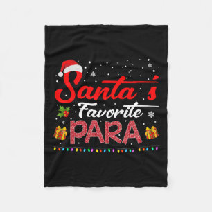 Santa's Favourite Para Christmas Paraprofessional  Fleece Blanket