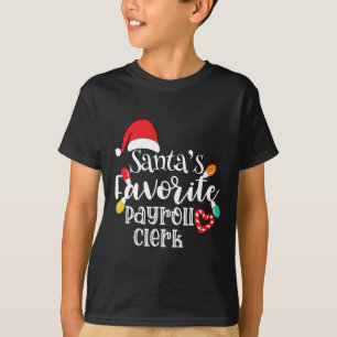 Santa's Favourite Payroll Clerk Christmas Lights S T-Shirt
