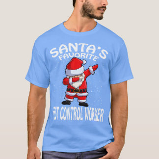 Santas Favourite Pest Control Worker Christmas T-Shirt