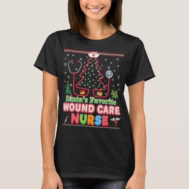 Santa's Favourite Pharmacy Technician Ugly Christm T-Shirt (Front)