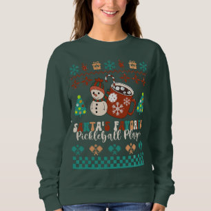 Santa's Favourite Pickleball Player Funny Ugly Sweatshirt