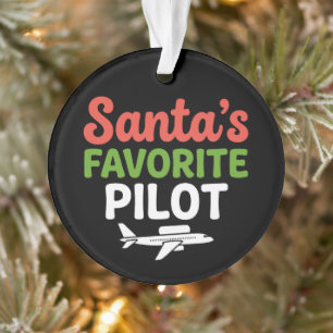 Santa's Favourite Pilot Christmas Aviation Aeropla Ornament