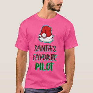 Santas Favourite Pilot Funny Santa Claus Christmas T-Shirt