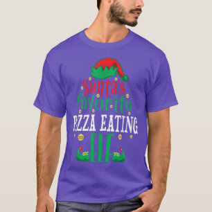 Santas Favourite Pizza Eating Elf Christmas Matchi T-Shirt