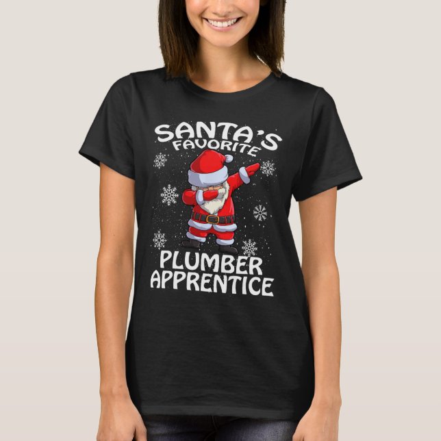Santa's Favourite Plumber Apprentice Christmas  T-Shirt (Front)