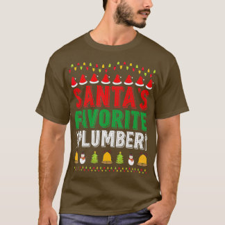 Santas Favourite Plumber Christmas Ornament Xmas T-Shirt